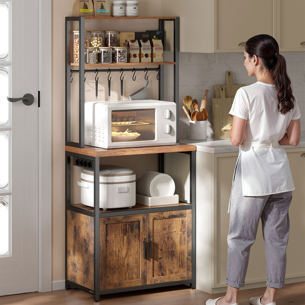 Ραφιέρα Δαπέδου 5 Θέσεων Με Ενσωματωμένες Πρίζες (60x40x170) Vasagle KKS058K02