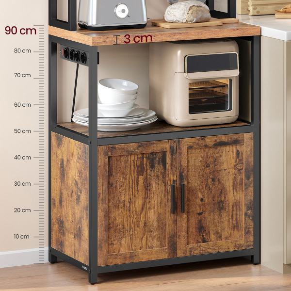 Ραφιέρα Δαπέδου 5 Θέσεων Με Ενσωματωμένες Πρίζες (60x40x170) Vasagle KKS058K02