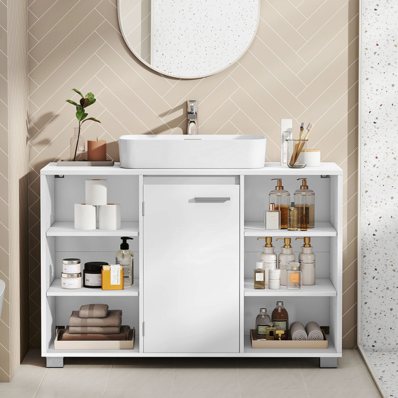 Ντουλάπι Νιπτήρα Μπάνιου Με Ράφι (90x30x60) Vasagle BBK507W01