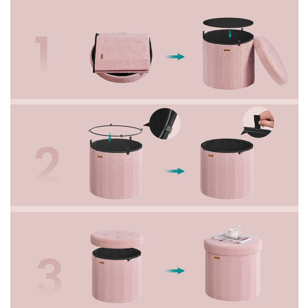 Σκαμπό Με Αποθηκευτικό Χώρο (47x47x45) Songmics LSF606R01