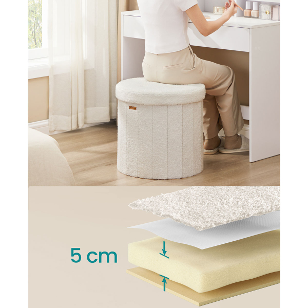 Σκαμπό Με Αποθηκευτικό Χώρο (47x47x45) Songmics LSF606W01