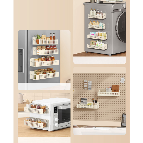 Μαγνητικά Ράφια Για Μπαχαρικά (Σετ 4τμχ) Songmics KCS061W01