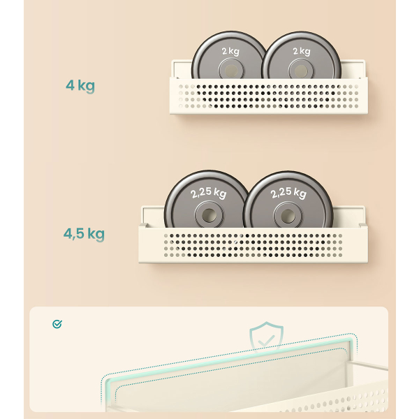 Μαγνητικά Ράφια Για Μπαχαρικά (Σετ 4τμχ) Songmics KCS061W01