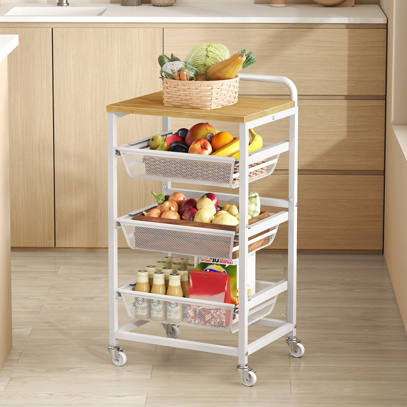 Τρόλεϊ/Ραφιέρα 4 Θέσεων (40x31.7x76) Vasagle LRC040Y01