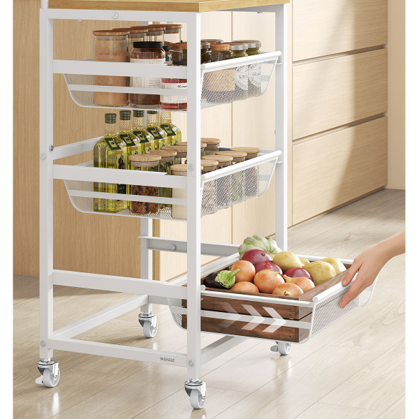 Τρόλεϊ/Ραφιέρα 4 Θέσεων (40x31.7x76) Vasagle LRC040Y01