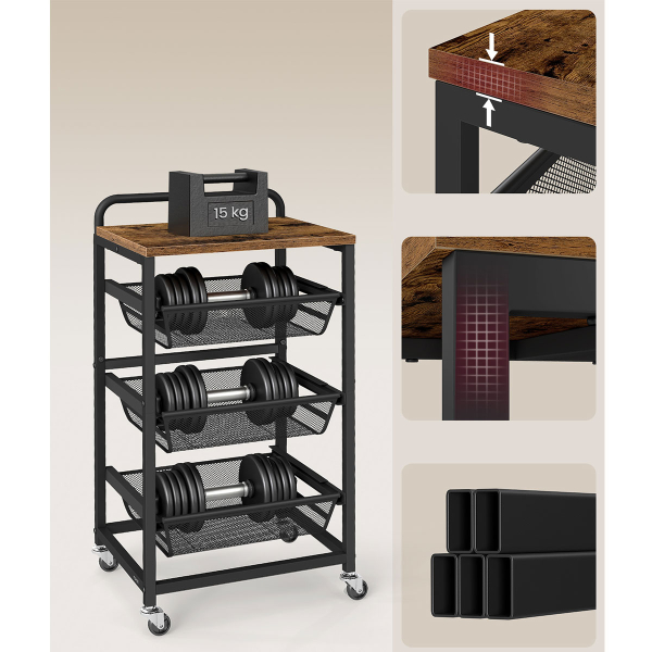 Τρόλεϊ/Ραφιέρα 4 Θέσεων (40x31.7x76) Vasagle LRC040K01