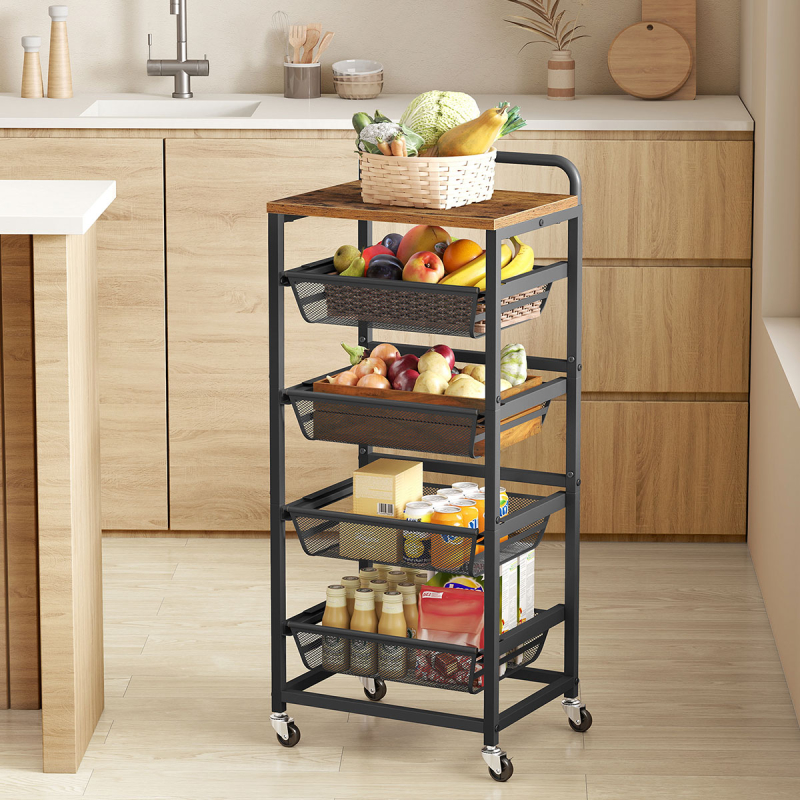 Τρόλεϊ/Ραφιέρα 5 Θέσεων (40x31.7x95) Vasagle LRC041K01