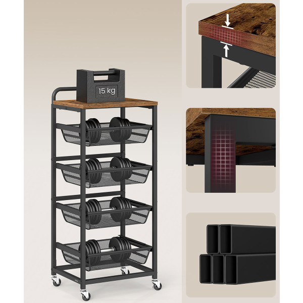 Τρόλεϊ/Ραφιέρα 5 Θέσεων (40x31.7x95) Vasagle LRC041K01