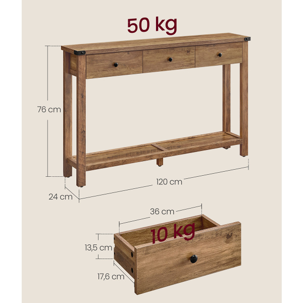 Κονσόλα Εισόδου (120x24x76) Vasagle LNT142KB01