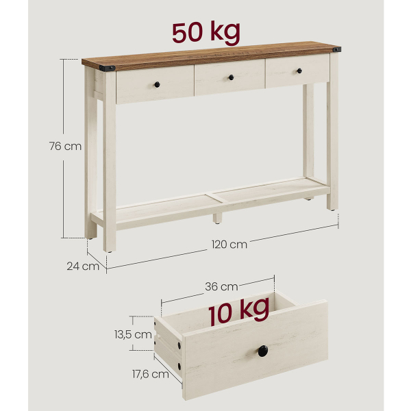 Κονσόλα Εισόδου (120x24x76) Vasagle LNT142WJ01