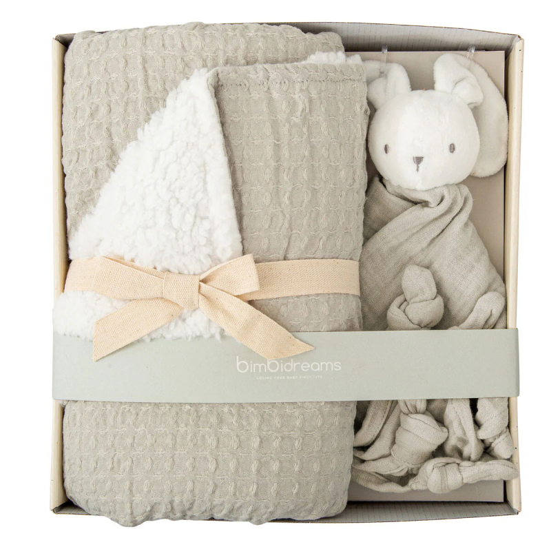 Κουβέρτα Fleece Αγκαλιάς (75x90) + Πανάκι Παρηγοριάς Bimbidreams Sage Green