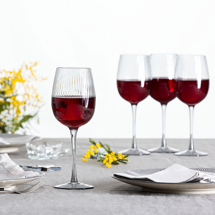 Ποτήρια Κρασιού Κολωνάτα 380Ml (Σετ 6Τμχ) S-D Midnight 154978 Home Είδη Σερβιρίσματος Spitishop
