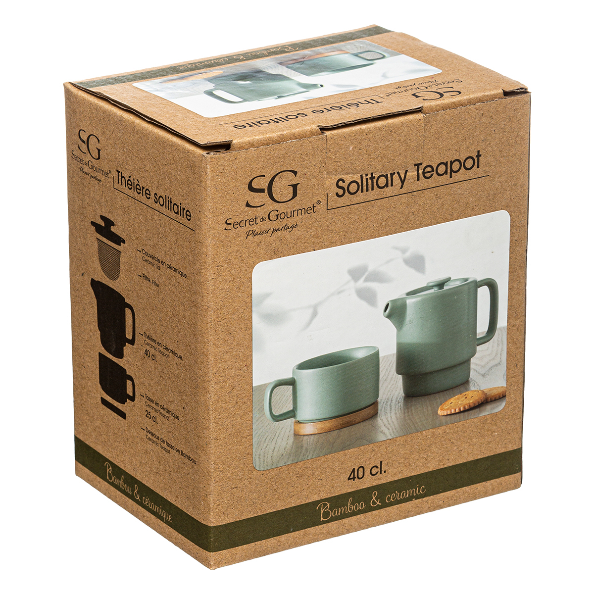 Τσαγιέρα με Κούπα Φίλτρο 400Ml S-D Natural 160724D Mint Home Είδη Σερβιρίσματος Καφετιέρες - Τσαγιέρες Spitishop