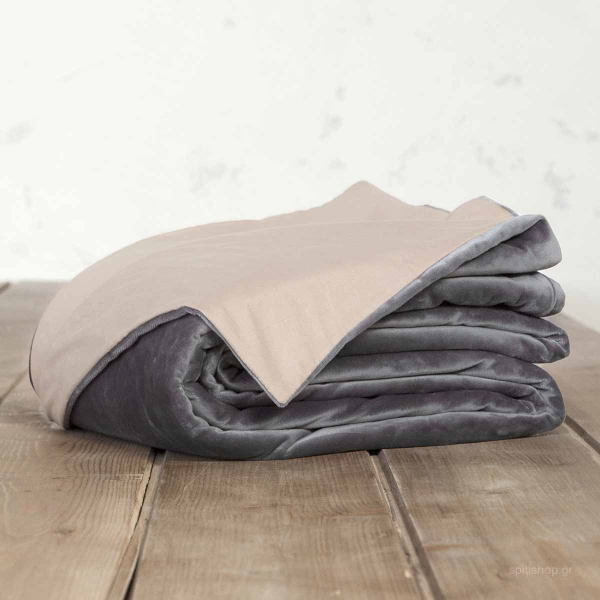 Παπλωματοθήκη Βελουτέ Υπέρδιπλη (220x240) 2 Όψεων Nima Bed Linen Nuan