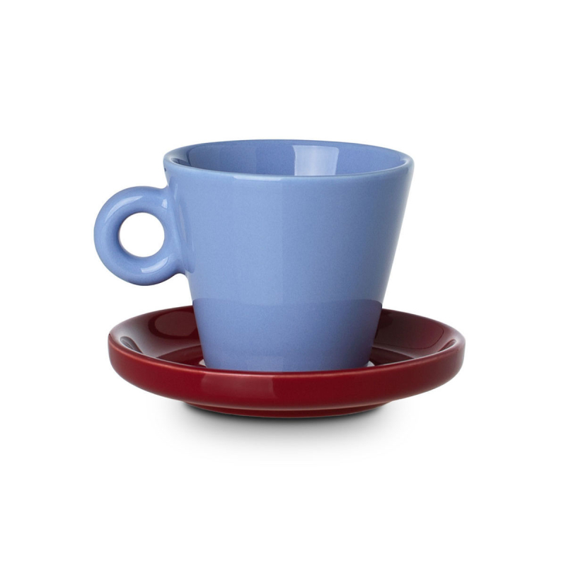 Φλυτζάνι Espresso 100ml + Πιατάκι Estia Echo Μπλε/Κόκκινο 07-35471