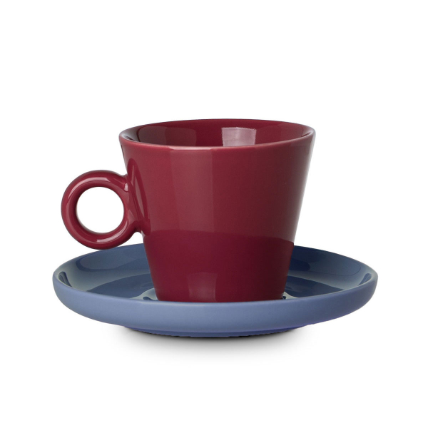 Φλυτζάνι Espresso 200ml + Πιατάκι Estia Echo Κόκκινο/Μπλε 07-35501