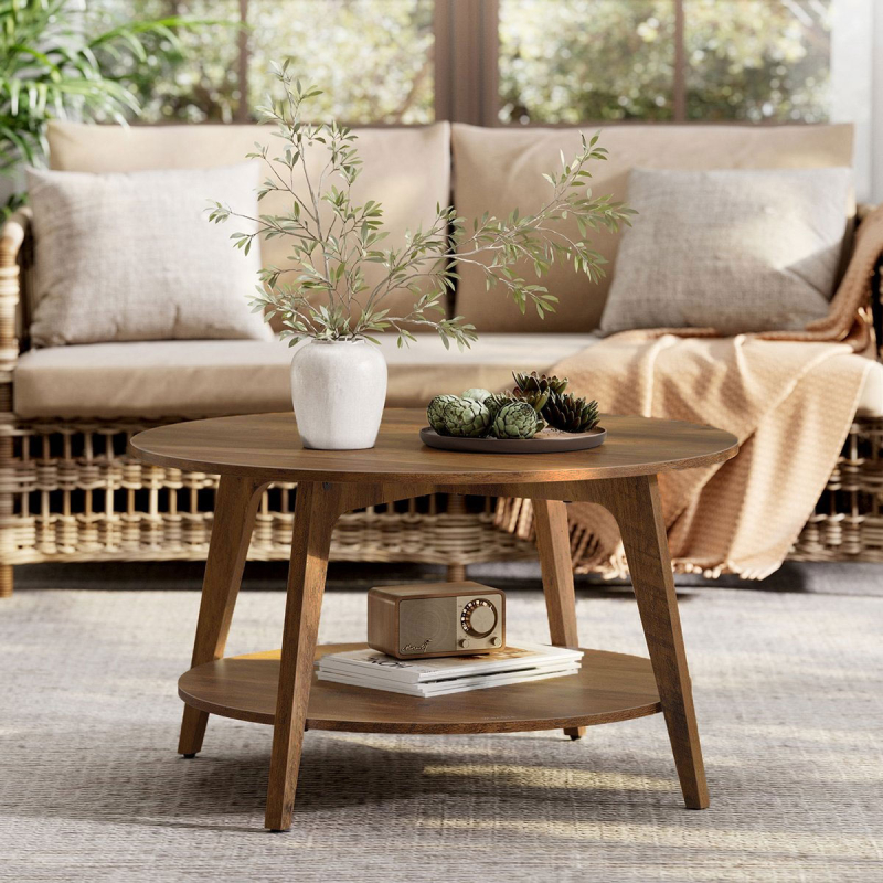 Τραπέζι Σαλονιού Με Ράφι (Φ80x45) Vasagle LCT243K41