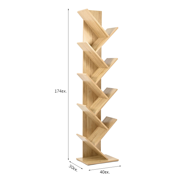 Βιβλιοθήκη Δαπέδου 8 Θέσεων (40x30x174) Spitishop Libro Natural