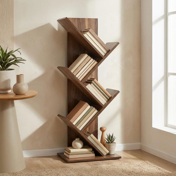 Βιβλιοθήκη Δαπέδου 4 Θέσεων (40x30x102) Spitishop Libro Brune