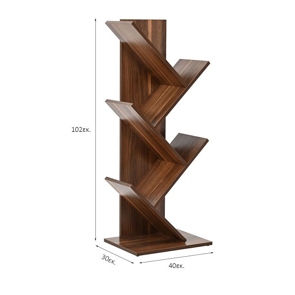 Βιβλιοθήκη Δαπέδου 4 Θέσεων (40x30x102) Spitishop Libro Brune
