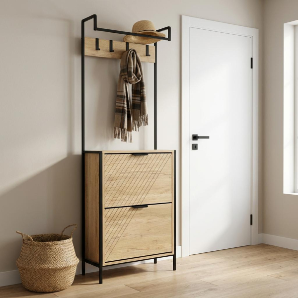 Έπιπλο Εισόδου - Παπουτσοθήκη 12 Θέσεων (60x26x172) Spitishop Sapiente Natural