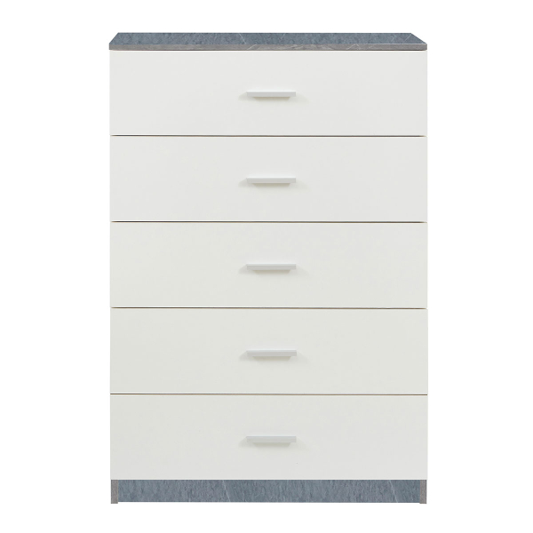 Συρταριέρα 5 Θέσεων (70x35x108) Spitishop Dama White/Cement