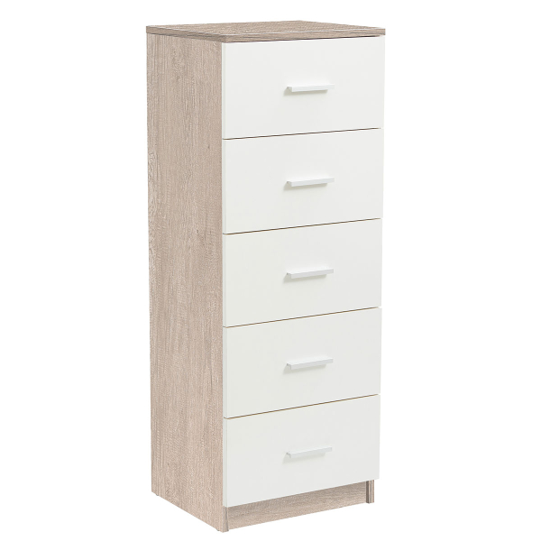 Συρταριέρα 5 Θέσεων (40x35x108) Spitishop Dama White/Greige