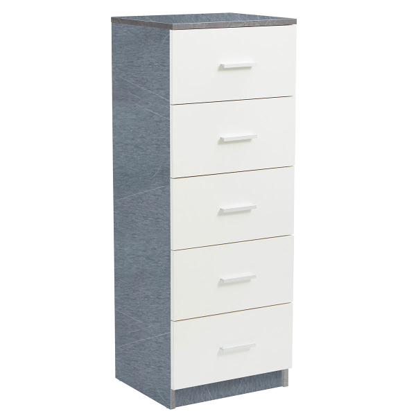 Συρταριέρα 5 Θέσεων (40x35x108) Spitishop Dama White/Cement