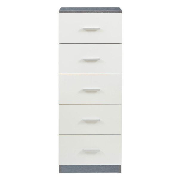 Συρταριέρα 5 Θέσεων (40x35x108) Spitishop Dama White/Cement