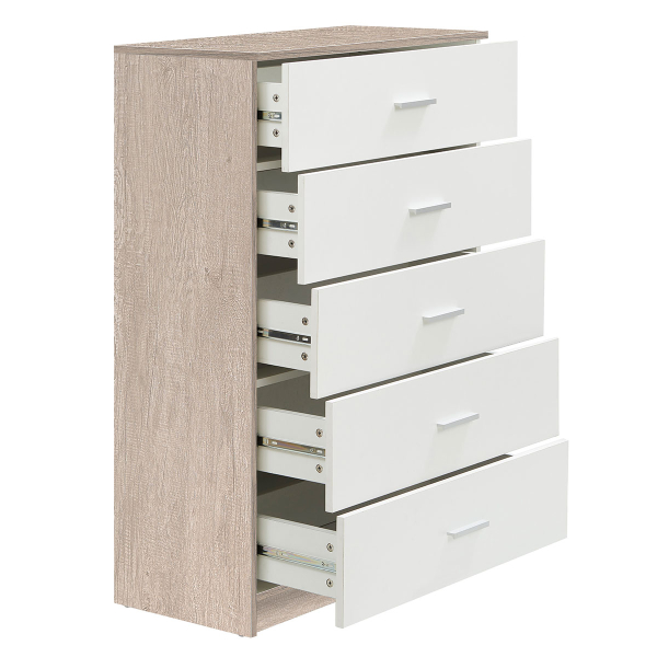 Συρταριέρα 5 Θέσεων (70x35x108) Spitishop Dama White/Greige