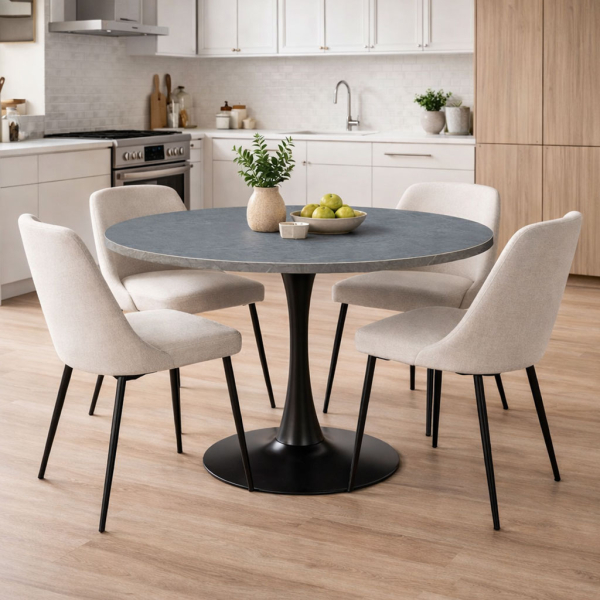 Τραπέζι Κουζίνας (Φ100x74.5) Spitishop Eclipse Stone Grey