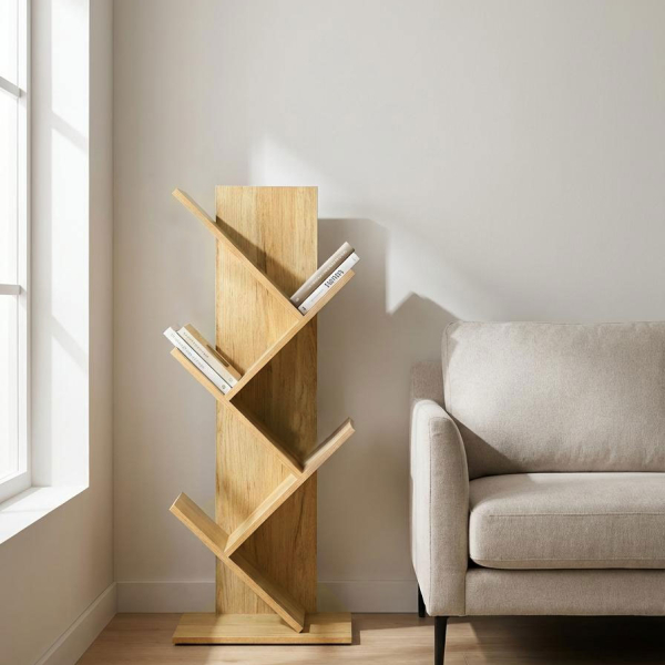 Βιβλιοθήκη Δαπέδου 4 Θέσεων (40x30x102) Spitishop Libro Natural