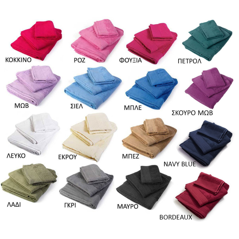 Πετσέτες Μπάνιου (Σετ 3τμχ) Dimcol Πενιέ 500gsm