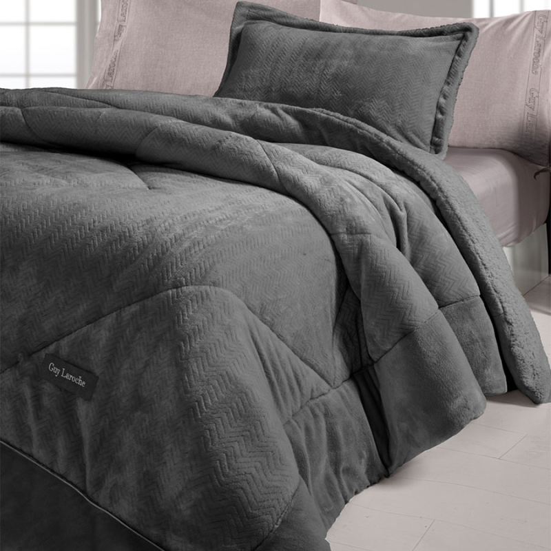 Κουβερτοπάπλωμα Ημίδιπλο (180x240) Guy Laroche Moore Anthracite