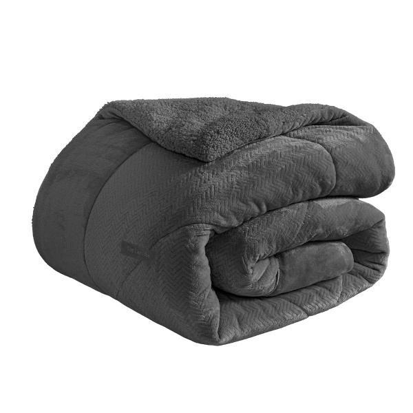 Κουβερτοπάπλωμα Ημίδιπλο (180x240) Guy Laroche Moore Anthracite