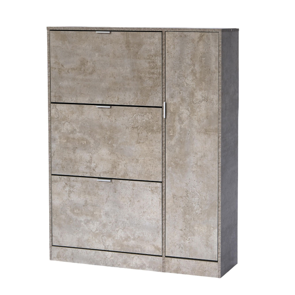 Παπουτσοθήκη Με 3 Ράφια/18 Θέσεων & Ντουλάπι (99x24x122) Spitishop Gardien Cement