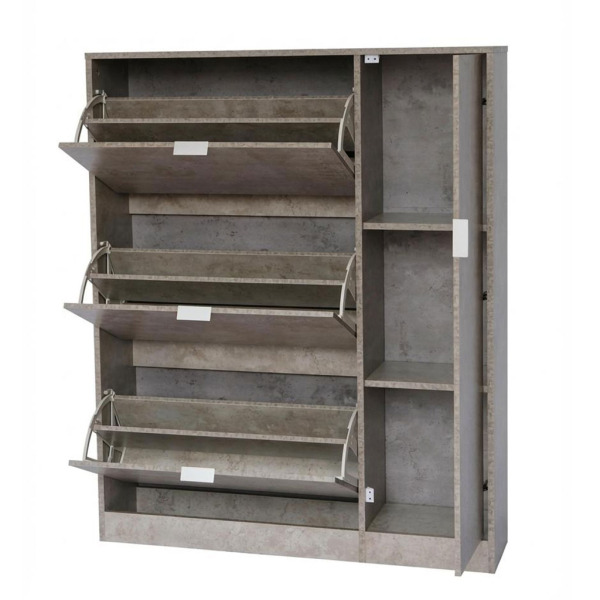Παπουτσοθήκη Με 3 Ράφια/18 Θέσεων & Ντουλάπι (99x24x122) Spitishop Gardien Cement