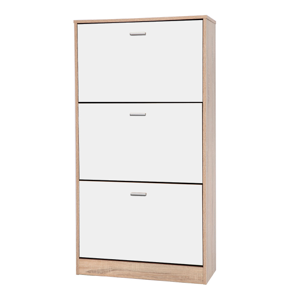 Παπουτσοθήκη Με 3 Ράφια/18 Θέσεων (63x24x120) Spitishop Slimline Natural/White