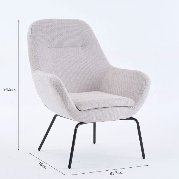 Πολυθρόνα (81.5x76x94.5) Spitishop Harbor Cloud Light Grey