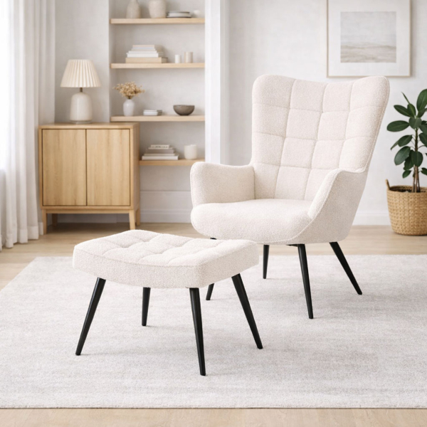 Πολυθρόνα Με Υποπόδιο (78x72x98) Spitishop Haven Beige