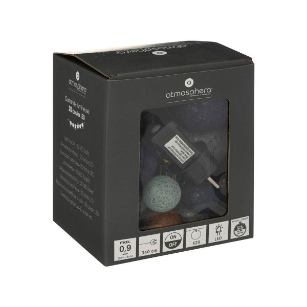 Διακοσμητική Γιρλάντα Ρεύματος Με 20 LED Φωτάκια A-S Caf Timer 195349B