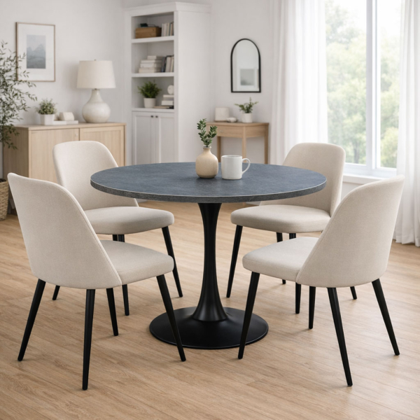 Τραπέζι Κουζίνας (Φ100x74.5) Spitishop Eclipse Stone Grey