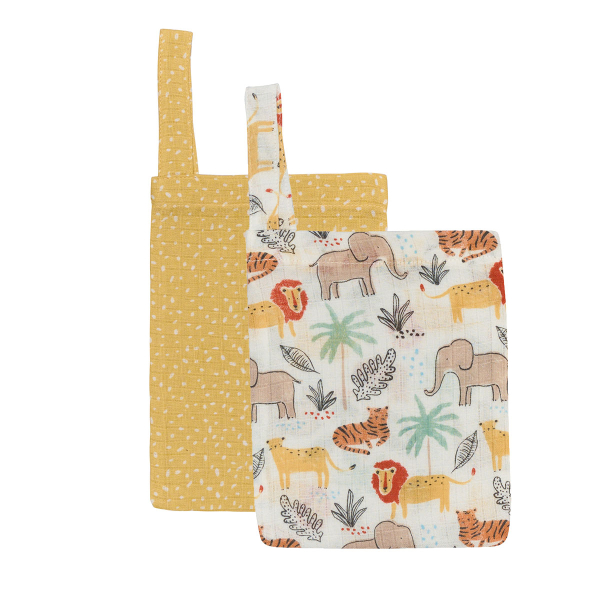 Βρεφικά Γάντια Μπάνιου Μουσελίνα (Σετ 2τμχ) Kentia Baby YN 25 Animals - Yellow