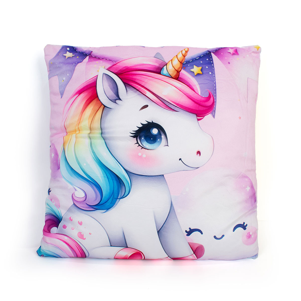 Διακοσμητικό Μαξιλάρι Βελουτέ 2 Όψεων (38x38) Dimcol Unicorn 10