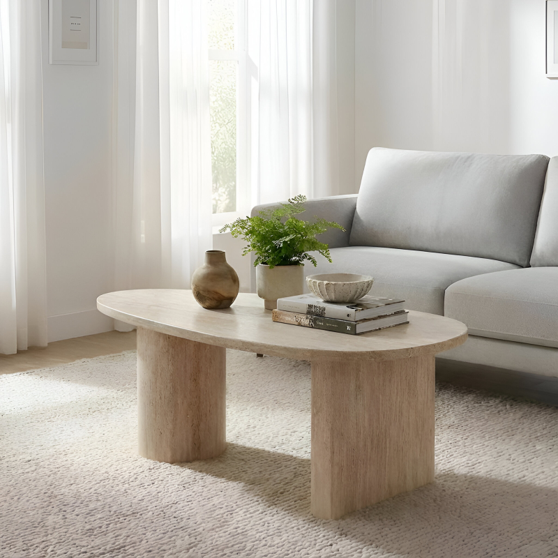 Τραπέζι Σαλονιού (110x60x40) Spitishop Milano Travertine