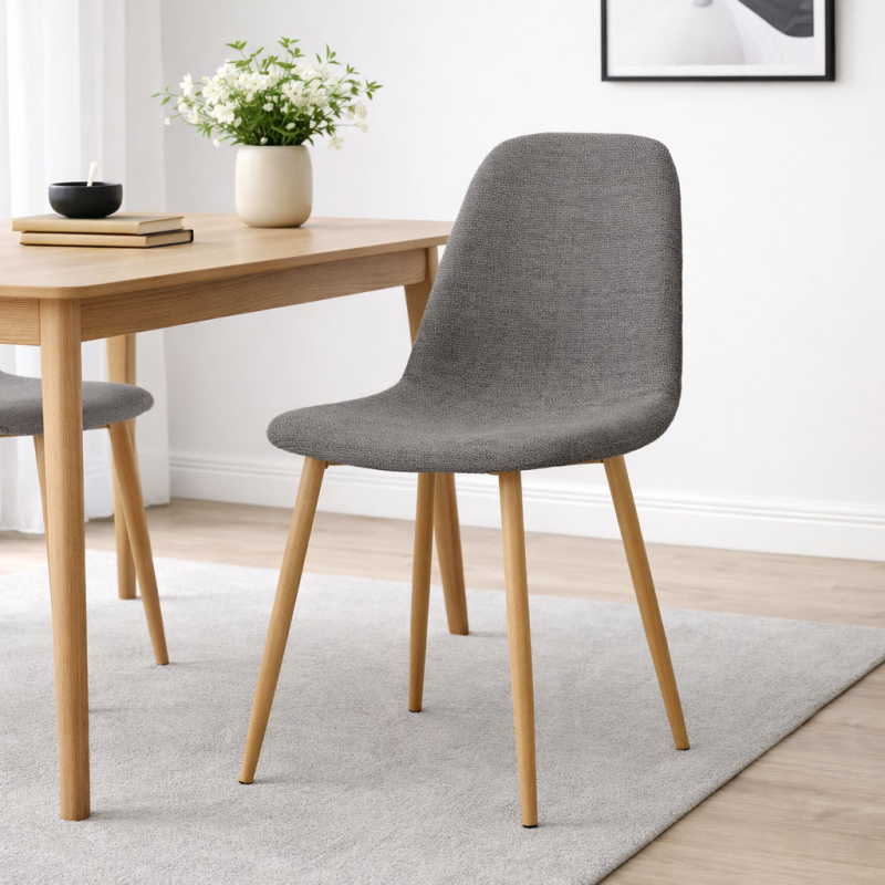 Καρέκλα Τραπεζαρίας (58.5x55x93) Spitishop Daily Natural/Grey