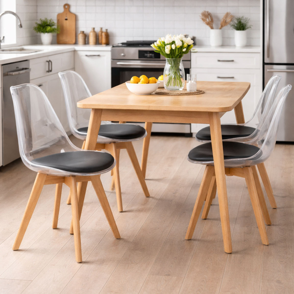 Καρέκλα Τραπεζαρίας (44x51x77) Spitishop Vision Clear/Black