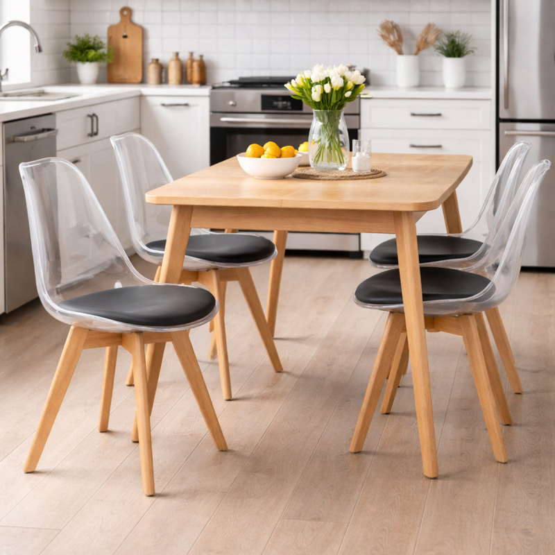 Καρέκλα Τραπεζαρίας (44x51x77) Spitishop Vision Clear/Black