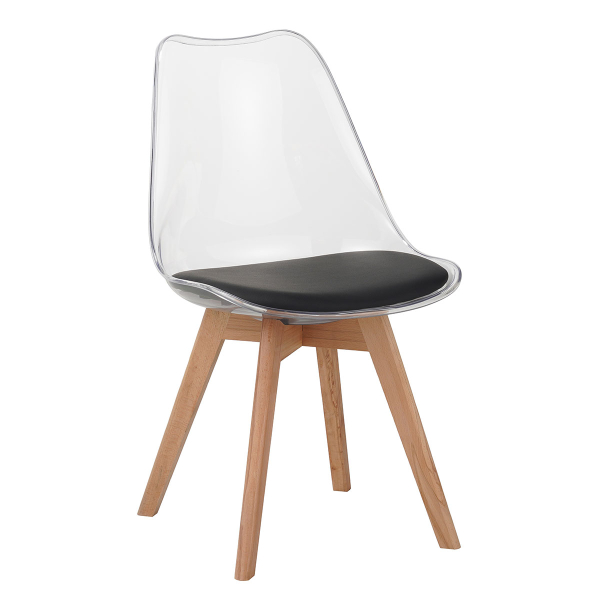 Καρέκλα Τραπεζαρίας (44x51x77) Spitishop Vision Clear/Black