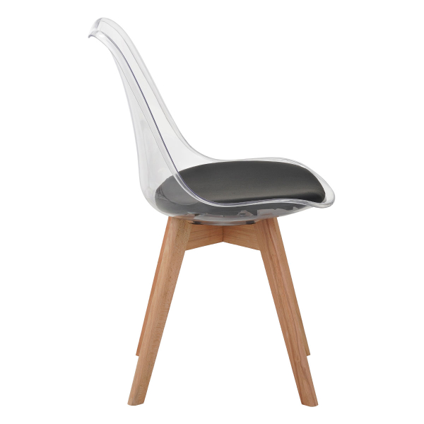 Καρέκλα Τραπεζαρίας (44x51x77) Spitishop Vision Clear/Black